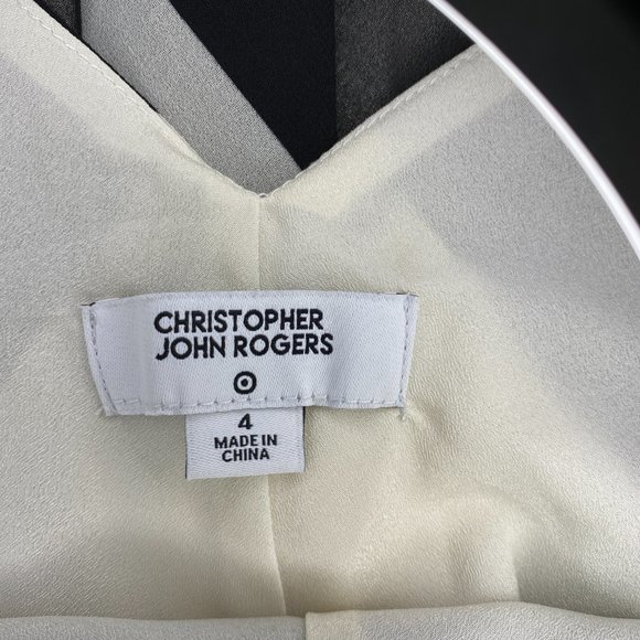 Christopher John Rogers for Target Chevron Sleeveless Slip Dress Black White 4 - Picture 3 of 11